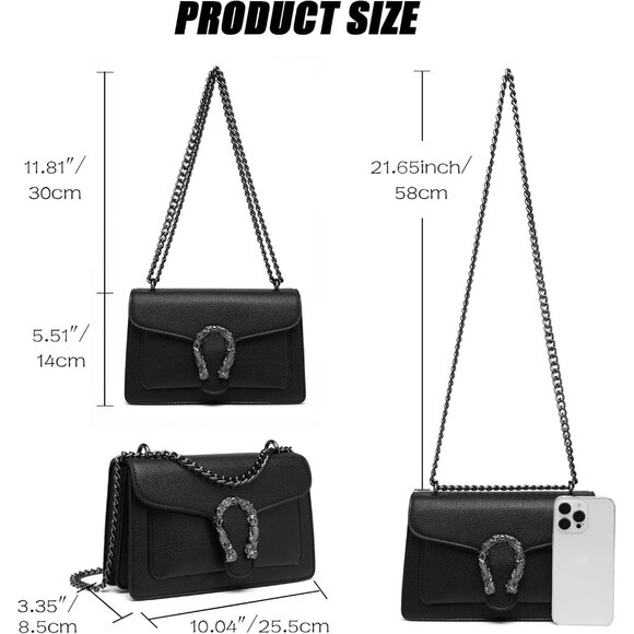 Crossbody Bags for Women Small Handbags PU Leather Shoulder Bag Red - Picture 3 of 7